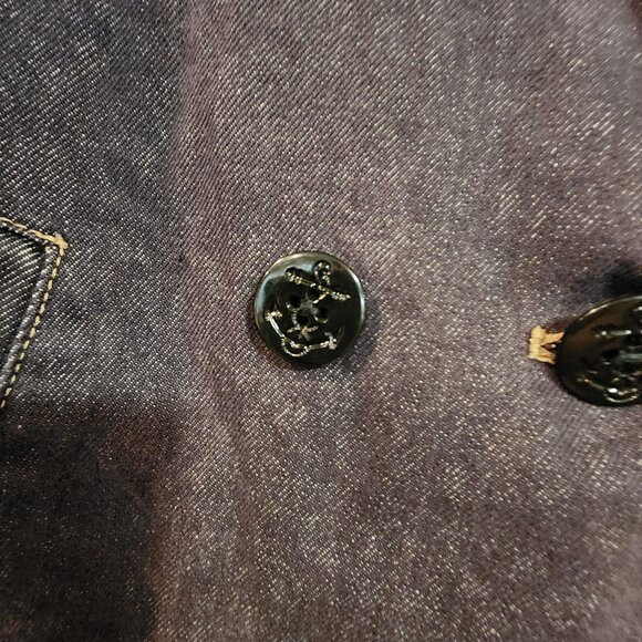 Gap Womens Denim Jean Peacoat Jacket S - Picture 3 of 4